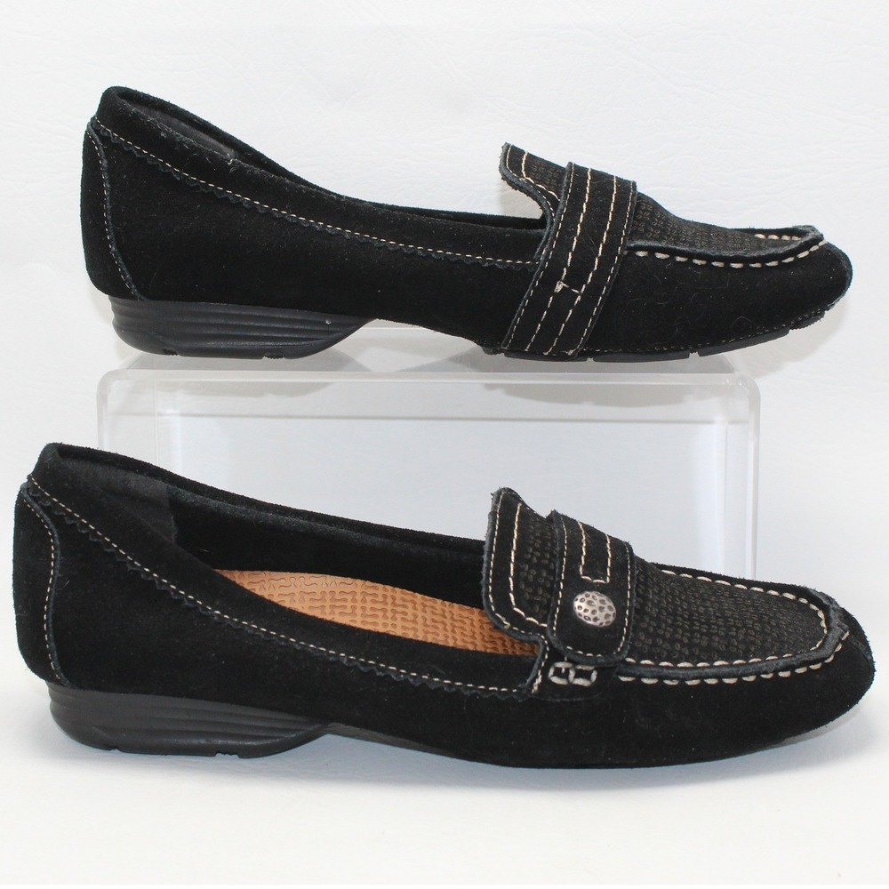 Baretraps Oakes Black Suede Leather Loafers Posture+ Comfort Shoes Womens 8.5‎ M